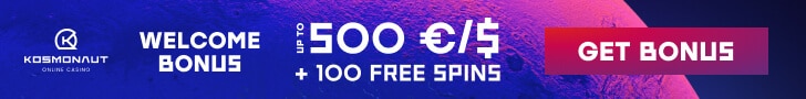 Kosmonaut Casino 500 EUR + 100 Free Spins