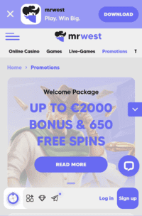 MrWest Casino Screenshot 2