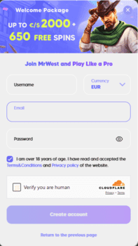 MrWest Casino: 20 Free Spins No Deposit Bonus – Exclusive Offer