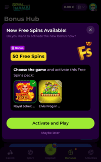 spinmama casino sign up screenshot 1