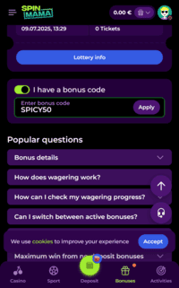 spinmama casino sign up screenshot 3
