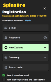 spinsbro casino screenshot 2
