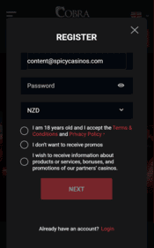 cobra casino screenshot 2