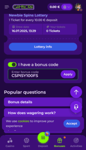 gambloria casino screen 2