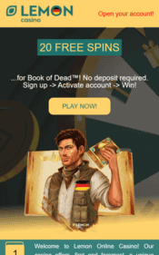 Zrzut ekranu Lemon Casino pokazujący interfejs z grami i bonusami