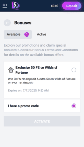 LunarSpins Casino Screenshot 3