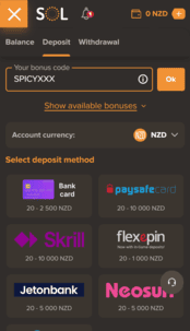 Sol Casino Screenshot 2