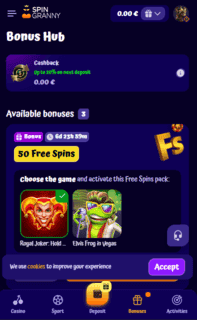 Screenshot SpinGranny Casino 3