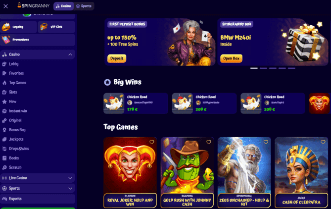 Screenshot SpinGranny casino 6