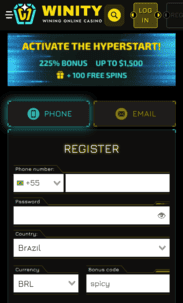 winity casino screenshot 1