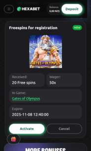 Hexabet Casino Screenshot NDB