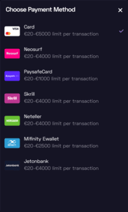 Immerion Casino Deposit Screenhot