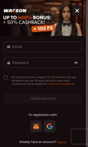 Wageon Casino Screenshot 1