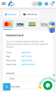 Wolfy Casino Screenshot Deposit