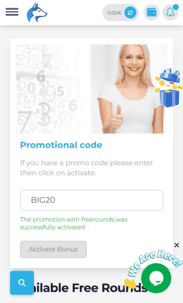 Wolfy Casino Screenshot promo code