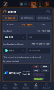 XYes Casino Screen Deposit