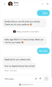 XYes Casino Screen Live Chat