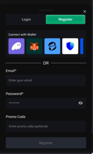 Rollify casino registration screenshot