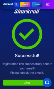 Sharkroll Casino email Screenshot