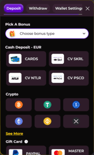 whiskywin casino deposit screenshot 1