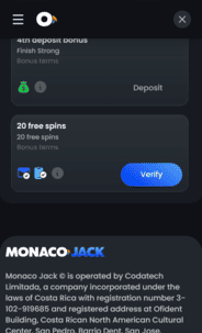 Monacojack casino ndb screenshot