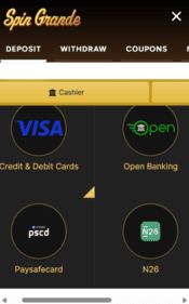 spingrande casino screenshot 4