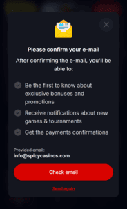 Yep Casino Email Screenshot