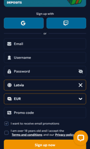 casperbet_casino_registration_screenshot CasperBets Casino Registration Screenshot