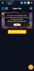 CasperBets Casino Sugarpop Screenshot