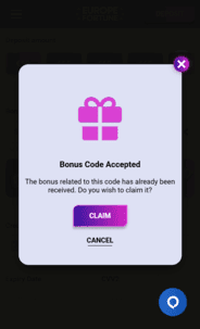Europe Fortune Promocode Screenshot