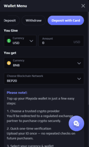 Playoda Casino Card Screenshot