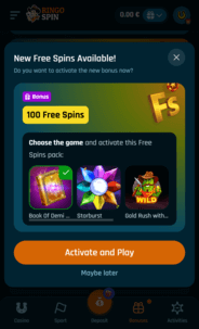 RingoSpin Casino NDB Screenshot