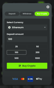 Wilderbet Casino BuyCrypto Screenshot