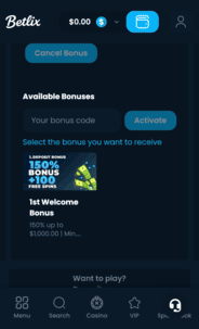 Betlix Casino WB Screenshot