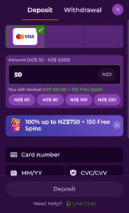 spinania_casino_deposit_screen Spinania Casino Deposit Screen