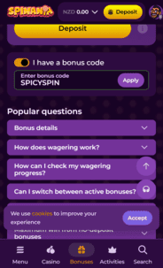 spinania_casino_promo_code_screenshot Spinainia Casino Promo Code Screen