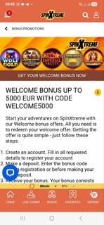 spinXtreme casino wb screenshot