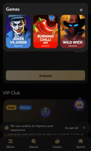 Wolf.io Casino NDB games Screenshot