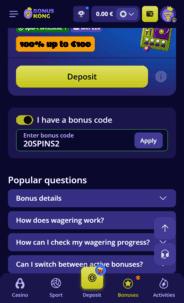 bonuskong_casino_promo_code_screen BonusKong Casino promo code Screen