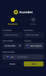 KoalaBet Casino Profile Screen