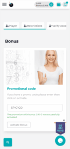 Merlin Casino Promo Code Screen