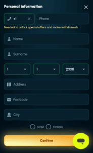 Spellwin casino profile screen