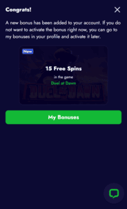 Spinko Casino NDB Screen