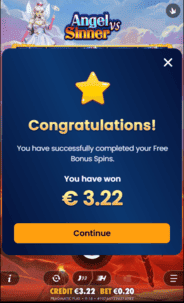 FieryPlay Casino Win Screen