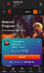 HadesBet Casino WB Screen