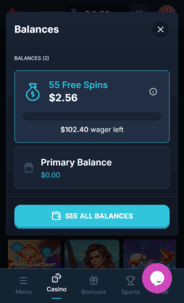 MagicianBet Casino Win Screen