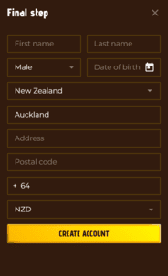 Mino Casino profile screen