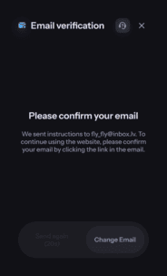 Richbet Casino verification screen