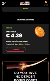 Spin Samurai Casino: 20 Free Spins No Deposit Bonus