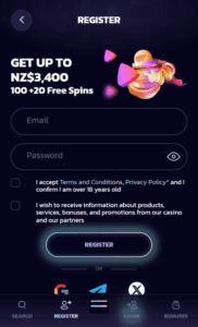 21Bit Casino Registration Screenshot